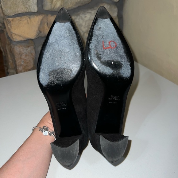 Stuart Weitzman Stepahead Black Suede Pumps Size 7.5 - Picture 10 of 11